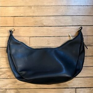 Chic Black Leather Hobo Bag